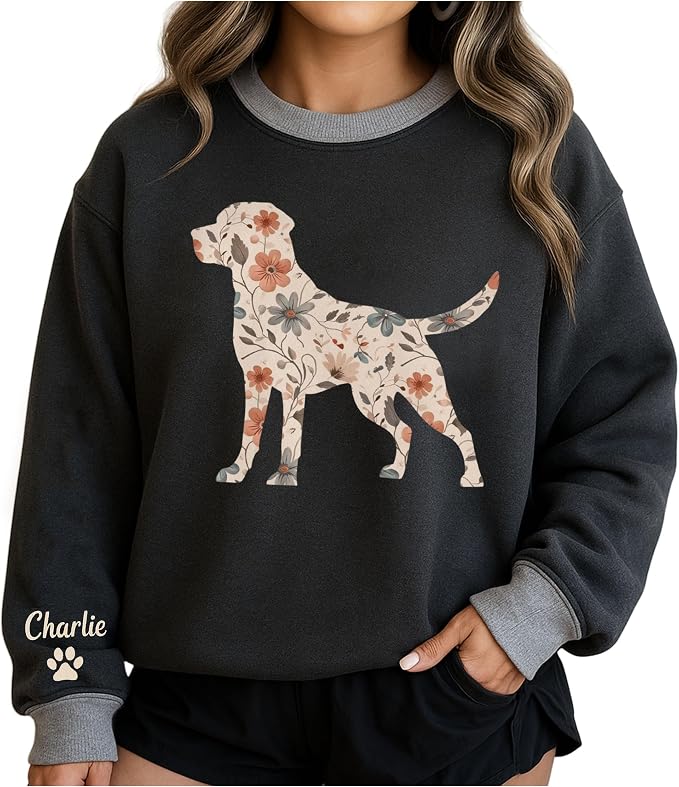 NAZENTI Personalized Dog Sweatshirt, Custom Photo Shirts, Dog Embroidered Shirt by Nazenti