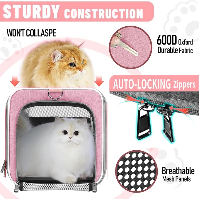 Cat Carrier 20lbs Top Open/Soft Sided Small Pet Dog Travel Carrying - Image 6