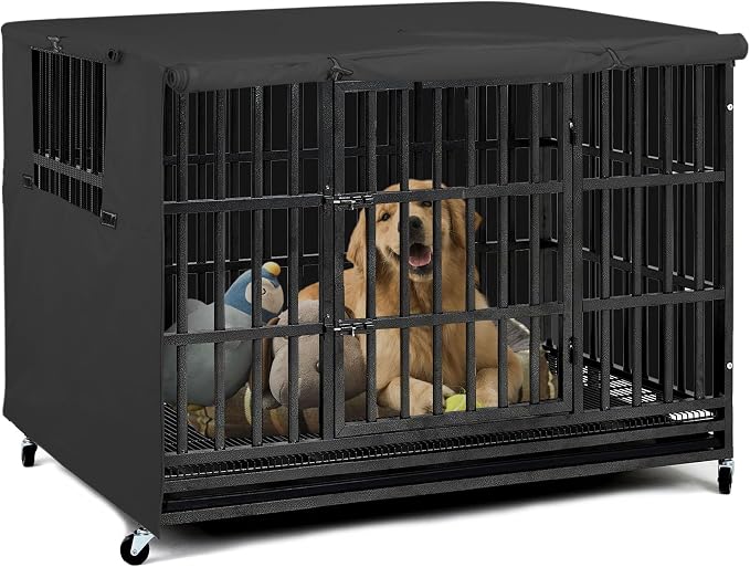 Explore Land Dog Crate Cover Heavy Duty Polyester Pet Kennel Sunshade Universal by ExploreLand