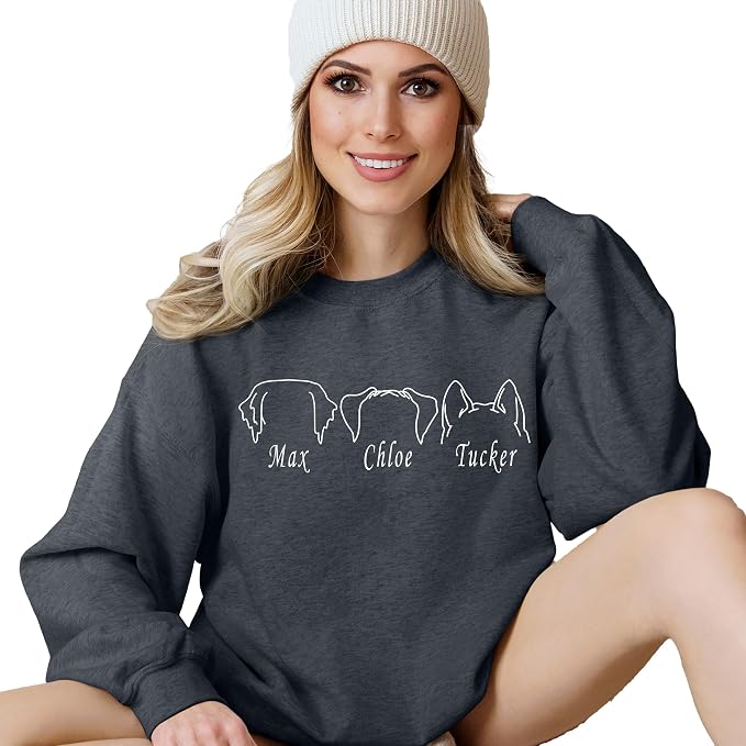 Custom Dog Mom Shirt for Women Pet Ears Sweatshirt - Image 2