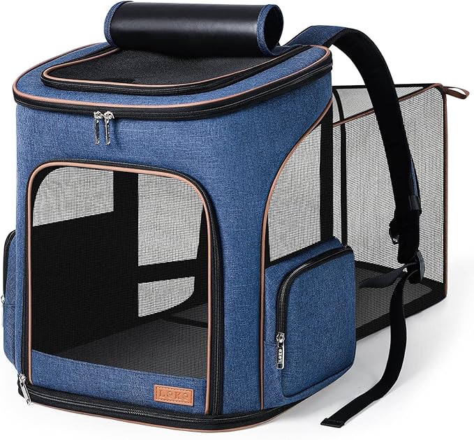 Lekereise Large Cat Backpack Carrier Fit Up to 20 25 Lbs, Expandable Pet by Lekereise