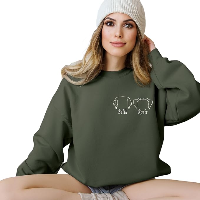 Custom Dog Mom Shirt for Women Pet Ears Sweatshirt - Image 3