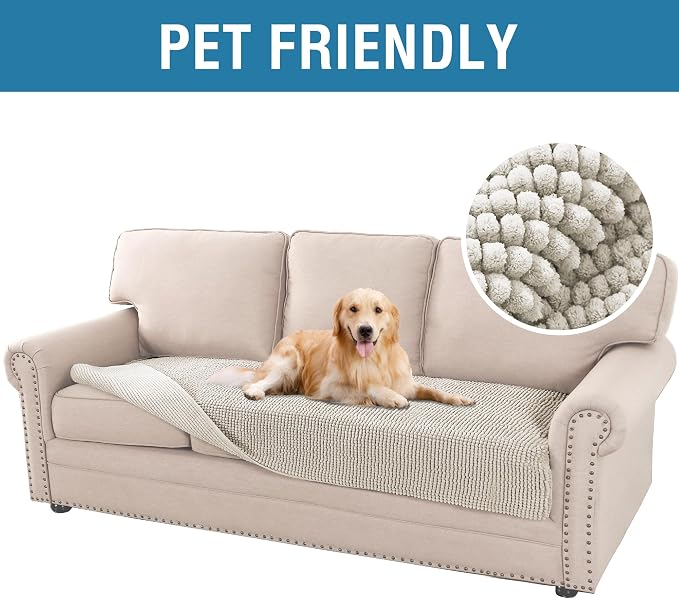 H.VERSAILTEX Plush Chenille Dog Bed Cover Thick Soft Sofa Cover - Image 2
