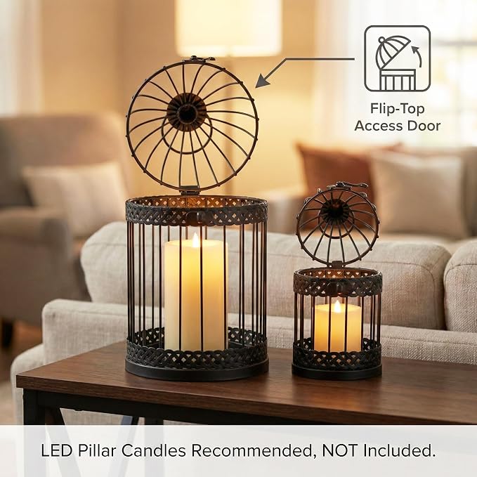 VELA LANTERNS Bird Cage Decor Candle Holder Lantern Decorative Table - Image 3