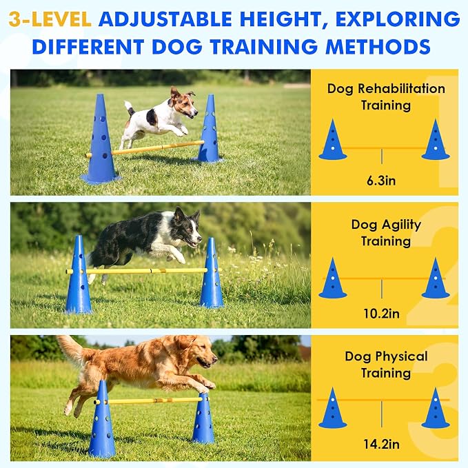 Wdmiya 18.9" Dog Agility Training Hurdle Cone Set, Dog Agility Course Backyard - Image 2