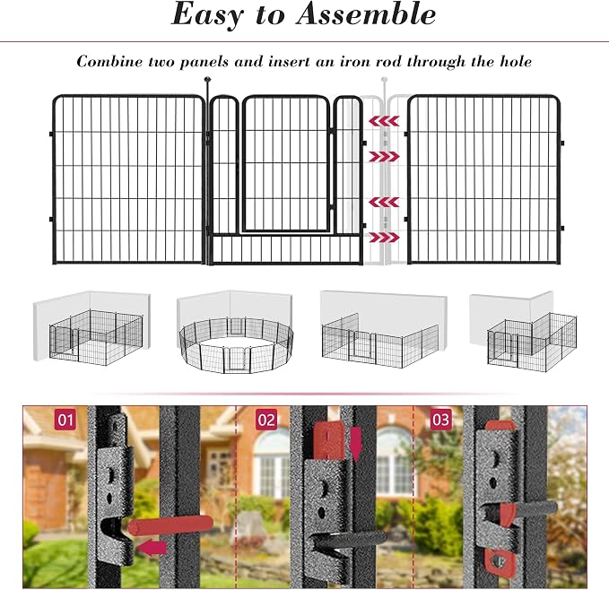 Dog Playpen 32 inch 12 Panels Indoor Dog Pen - Image 3