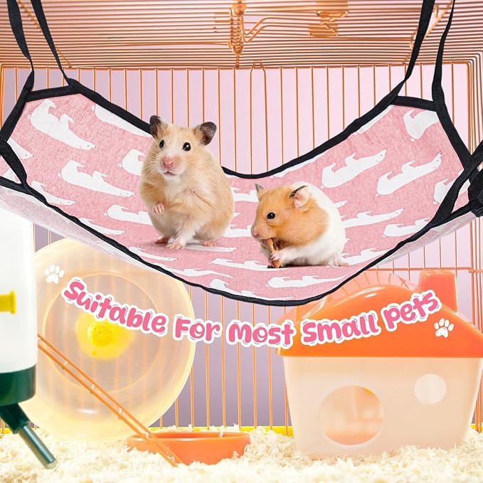 Shappy 5 Pcs Pet Hammock for Cage Hanging Pet Hammock Bed - Image 5