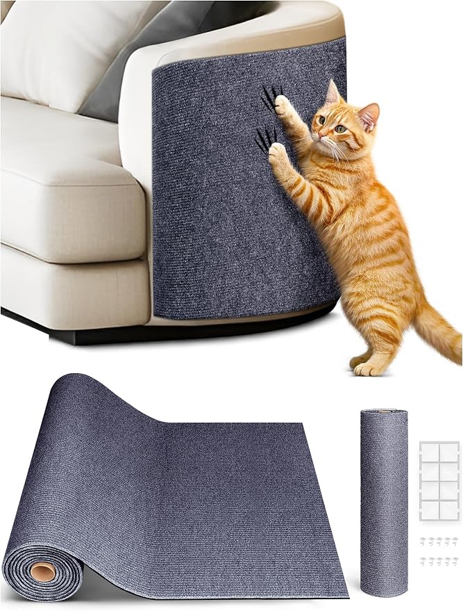 TLNNK 78.7"x15.8" Cat Scratch Mat, Trimmable Self-Adhesive Carpet, DIY Climb by Minyii