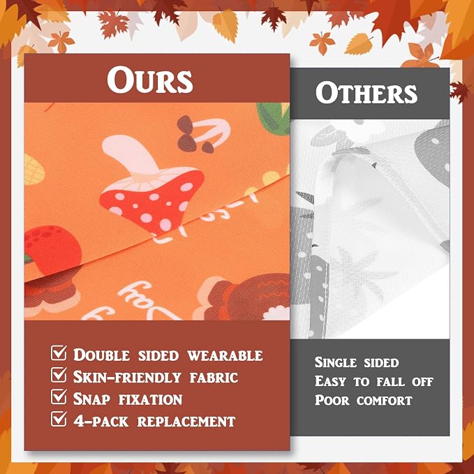PAWCHIE Thanksgiving Dog Bandanas 4 Pack, Reversible Dogs Triangle Scarf Bibs - Image 5