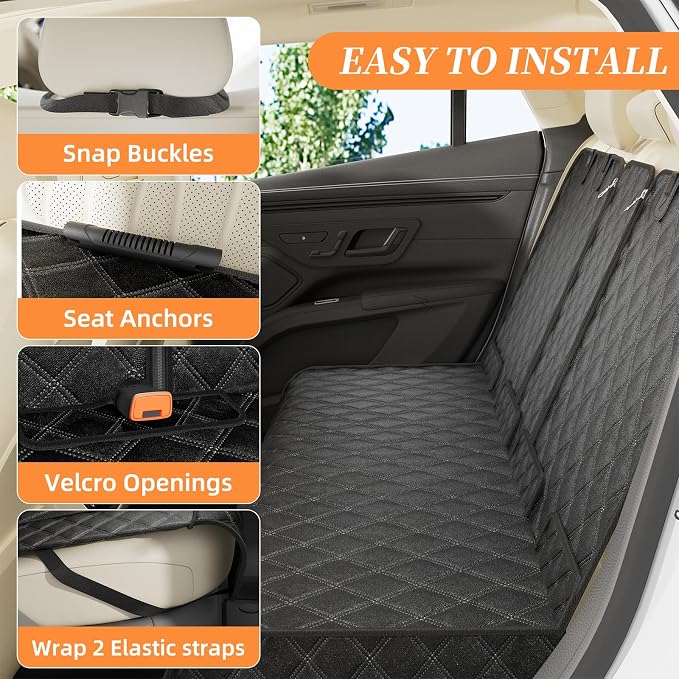 Simple Trending Dog Car Seat Cover, Back Seat Pet Bed Mat Protector Waterproof - Image 4