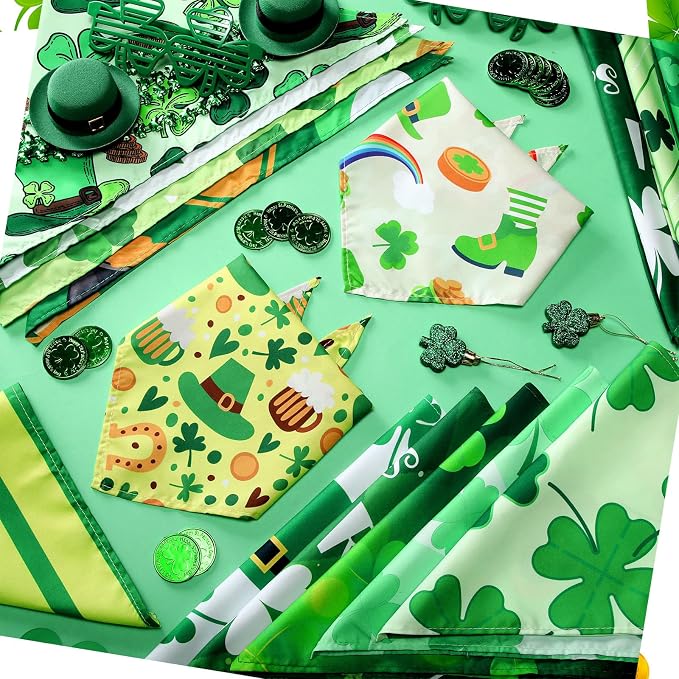 100 Pcs St. Patrick's Day Dog Bandanas Irish Pet Bandanas Bulk Holiday Green - Image 6