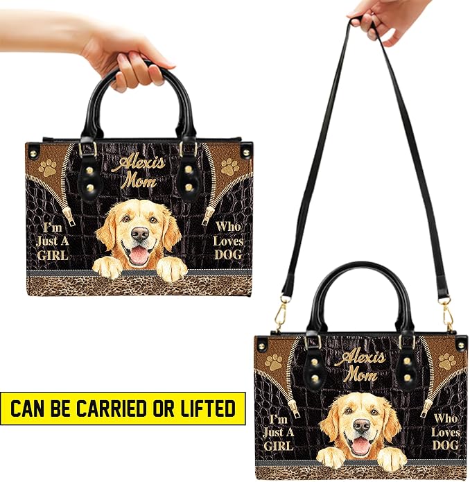 Personalized Pet Mom Leather Handbag – Custom Name Dog Cat Photo Purse - Image 4