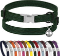 Leather Cat Collar with Buckle and Removable Bell by BUDKAS