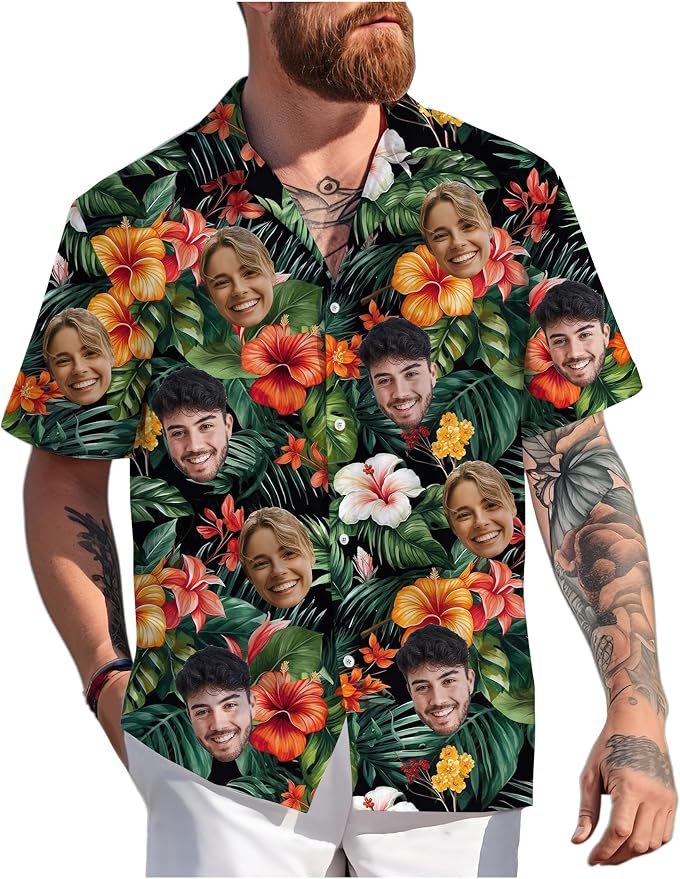 Custom Hawaiian Shirt with Face Photo Picture by GLOXO