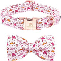 Lionheart glory Dog Collar Shark Print Dogs Bow Collar Adjustable Soft Pink Dog by LionheartGlory