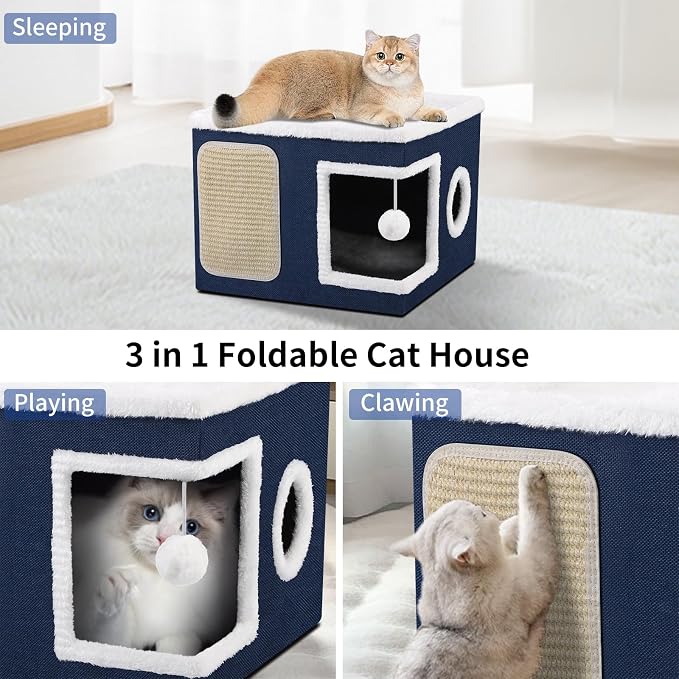 Shikha Cat Beds for Indoor Cats, Large Cat Cave - Image 4