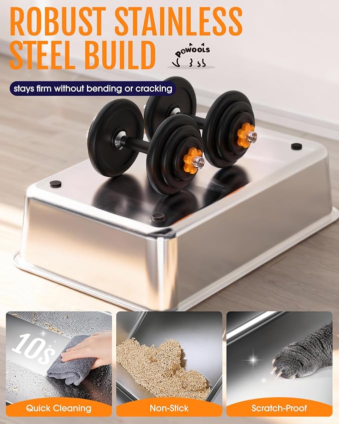 Cat Litter Box - Stainless Steel Litter Box - Image 3