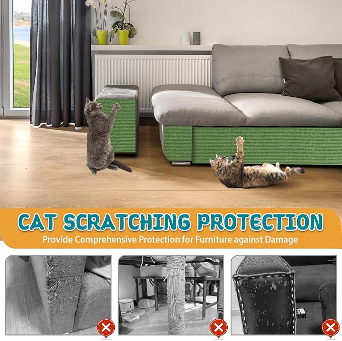 Climbing Cat Scratcher Mat Trimmable Cat Scratching Post Carpet 78.7’’x15.8’’ - Image 5