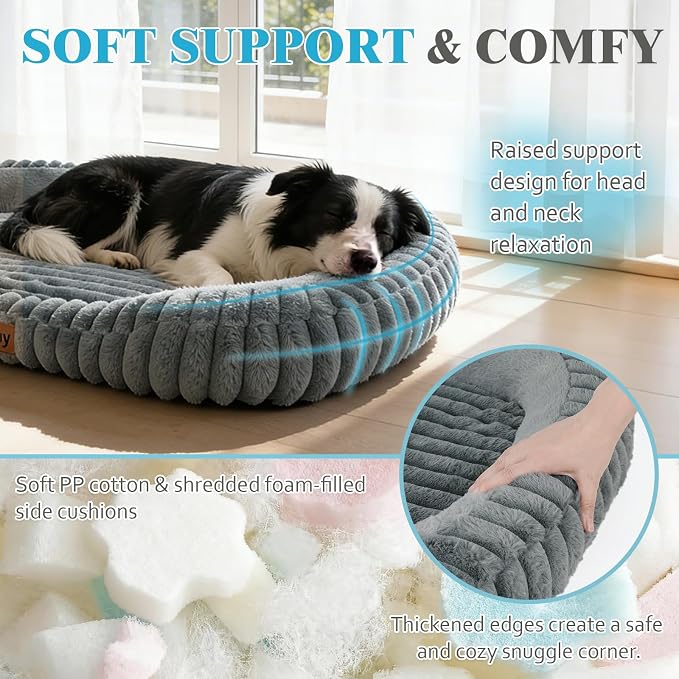 Orthopedic Dog Bed for Large Dogs, Comfort-Sided Calming Pet Bed - Image 3