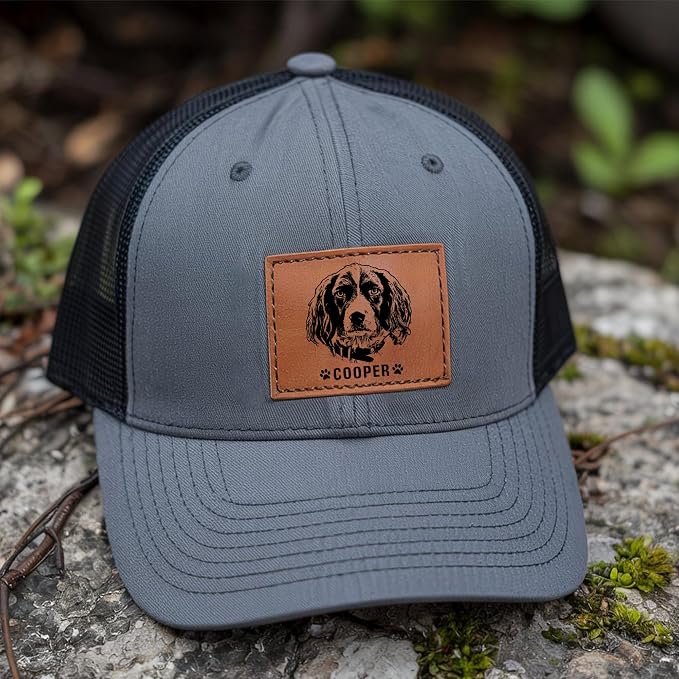 Custom Dog Photo Trucker Hat Leather Patch, Personalized Hat - Image 5