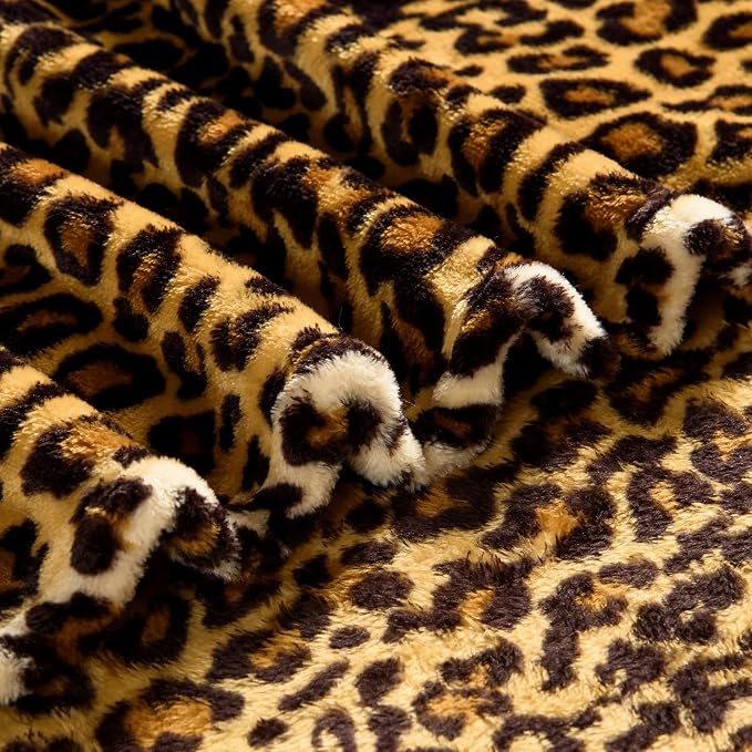 Bnuitland Leopard Print Fleece Flannel Throw Blanket - Image 8