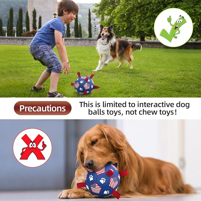 QDAN Dog Toys Soccer Ball with Straps, Durable Balls - Image 5