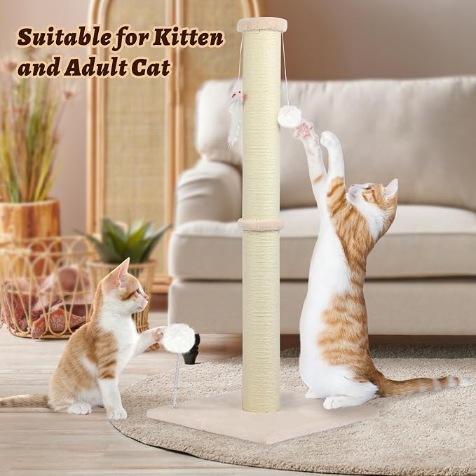 36 Inch Tall Cat Scratching Post – Sisal Cat Scratcher - Image 4