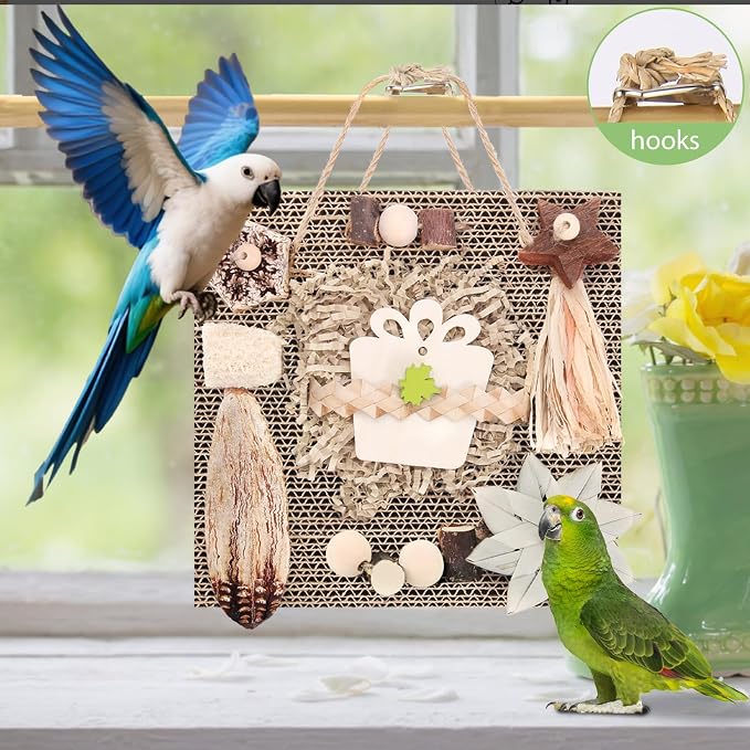 Kyouki Bird Toys, Parakeet Toys, Parrot Toy, Conure Hanging Chewable Cardboard - Image 4