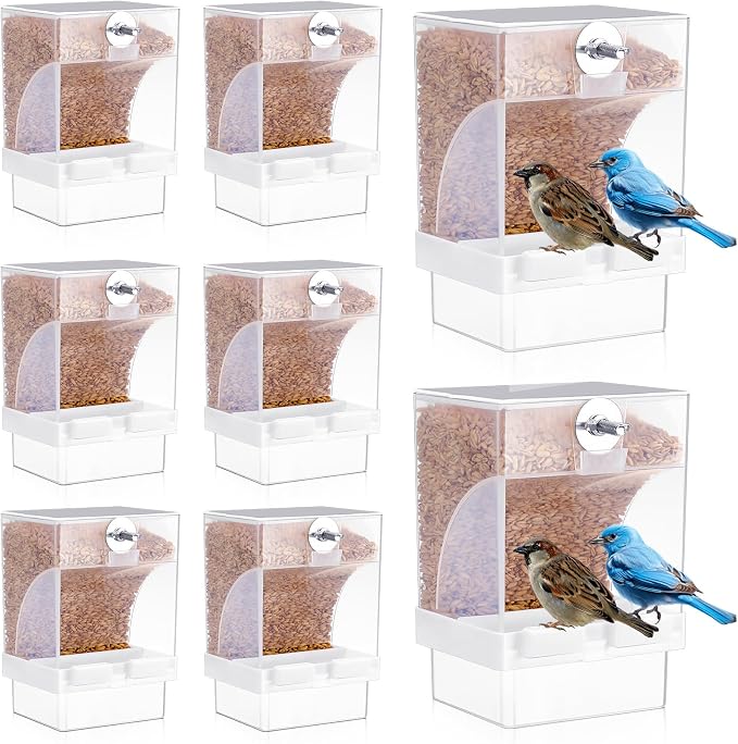 8 Pcs No Mess Bird Feeder Parrot Automatic Feeder Bird Seed Container Water by GlikCeil