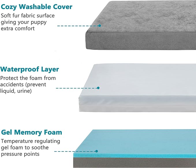 Jumbo Dog Bed for Large Dogs, Orthopedic Memory Foam Pet Bed, Washable Dog - Image 3