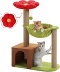 Flower Cat Tree with Sisal Scratching Posts, Cat Condo with Removable Flower Bed by MUTTROS
