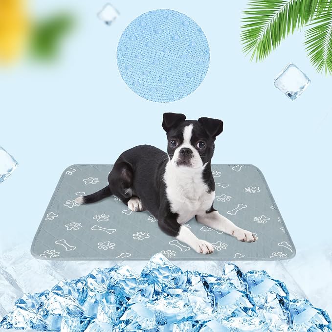 BEAUTYZOO Upgraded Dog Self Cooling Mat Ice Silk Chill Pads by BEAUTYZOO
