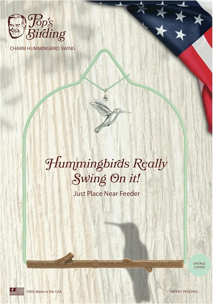 Pop's Birding Hummingbird Swing, USA Made Original Charm Humming Bird Swing - Image 4