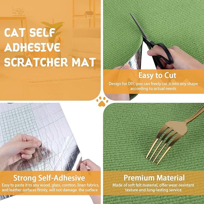 Climbing Cat Scratcher Mat Trimmable Cat Scratching Post Carpet 157.4’’x15.8’’ - Image 3