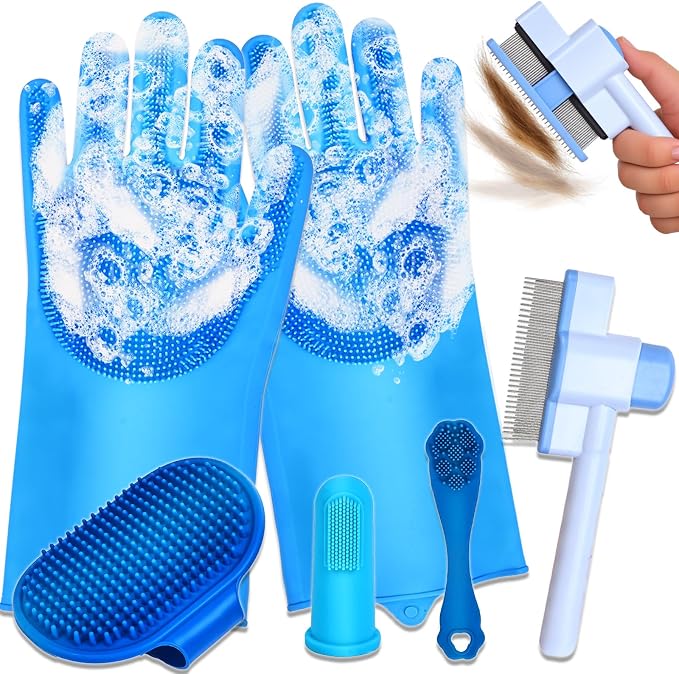 nooepc 6PCS Dog Washing Gloves Pet Grooming Gloves Dog Bath Supplies Dog Bath by Unknown