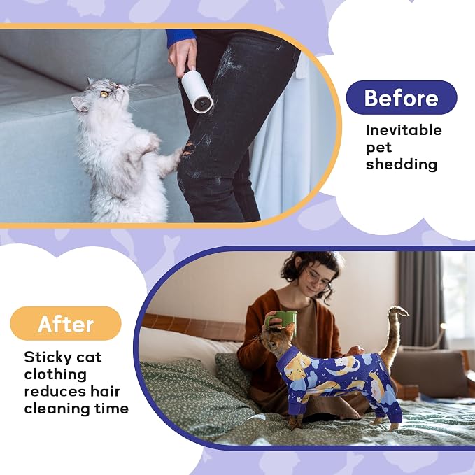 PUMYPOREITY Cat Recovery Suit, Stops Wound Licking After Surgery, Sticky Hair - Image 5