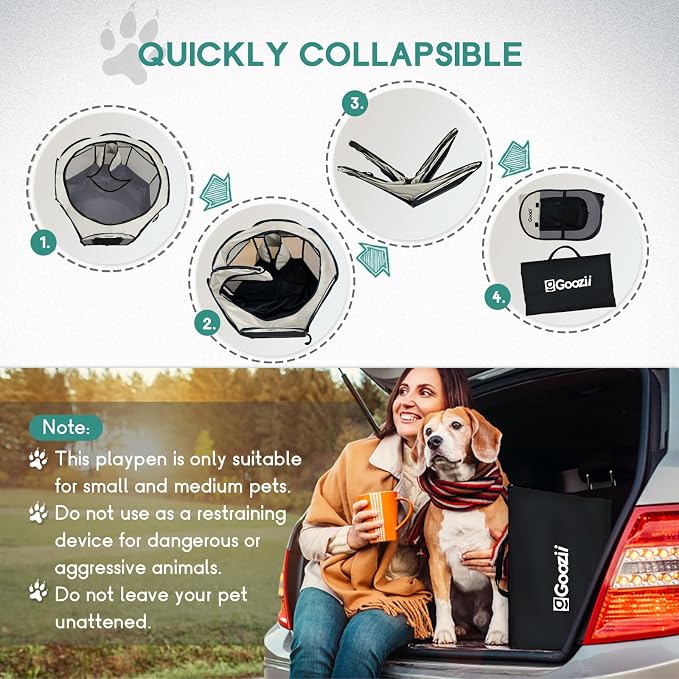 Pet Cat Playpen for Indoor Cats Enclosed, Puppy Dog Play Pen for Outdoor Travel - Image 6