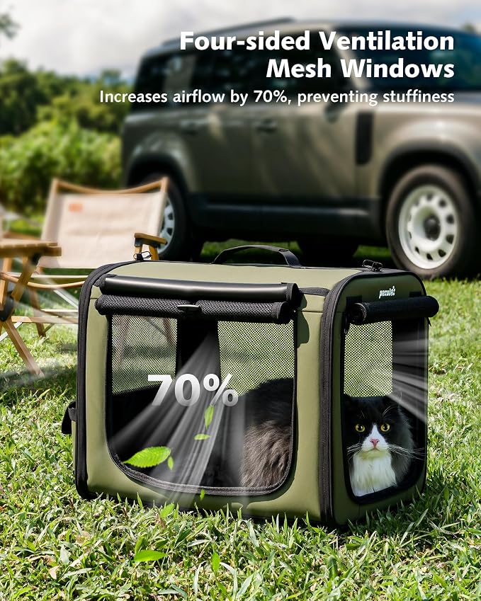 Pecute Dog Car Carrier Light Weight 19.7×16.9×14.8in, Dog Carrier Easy to - Image 6