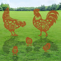 Chicken Metal Garden Stakes Yard Decor, Metal Yard Stakes Gifts by RNGMSI