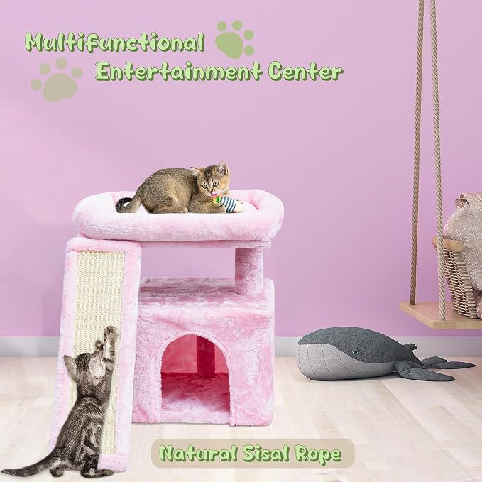 Small Pink Cat Tree for Indoor Cats, Cute Cat Tower - Image 6