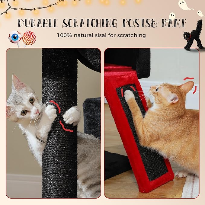 PAWZ Road Large Cat Tree, 41 Inches Gothic Cat Tower - Image 7