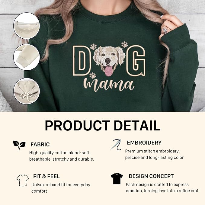 VIOLAVA Custom Cat Embroidered Christmas Sweatshirt – Personalized Pet Name - Image 4