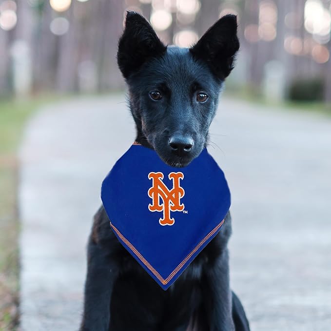 Pets First MLB New York Mets TIE Bandana, Large/X-Large. Dog Bandana Scarf Bib - Image 3