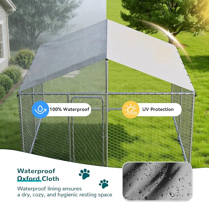 7.8'x7.8' Outdoor Dog Kennel, Heavy-Duty Dog Enclosure - Image 5