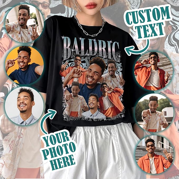 Custom Bootleg Rapper Graphic Tees Shirt – Retro 90s Vintage Style, - Image 2