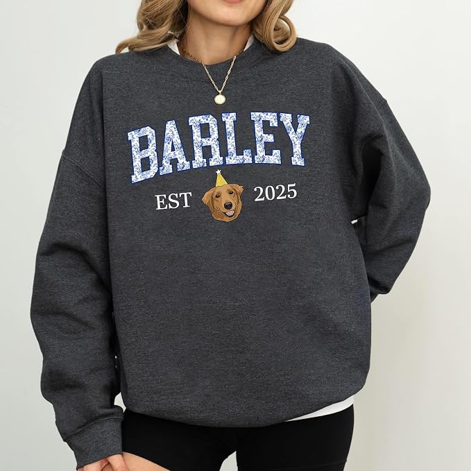 Custom Pet Sweatshirts with Photo and Name, Personalized Dog Sweatshirt - Image 2