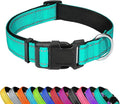 Reflective Dog Collar, Adjustable Soft Neoprene Padded Nylon Pet Collars by PWOD