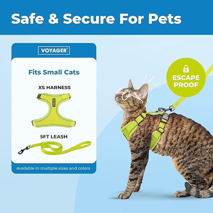 Voyager Escape-Proof Step-in Lock Cat Harness & 5ft Neoprene-Handle Leash Set - Image 2