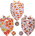 Fall Dog Bandanas Large 3PCS, 6 Pattern Thanksgiving Scarf by Unknown