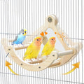 Bird Perch Toy with Mirror for Cage, Interactive Rocking Parakeet Toys and by Jevnd